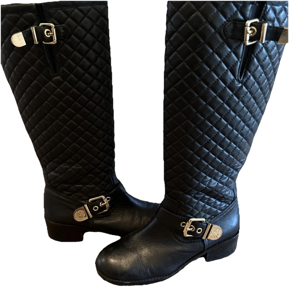 Vince Camuto Wenters Quilted Tall Riding Boot Equestrian‎ Elegant LeatherSize 8B